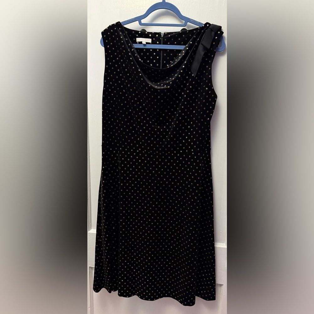 Talbots RSVP Women’s Size XLarge Black Gold Velvet Sleeveless Formal Cocktail